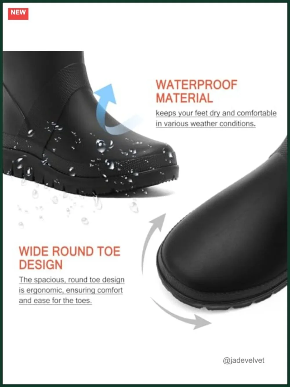 Women's Knee-High Rain Boots Waterproof PVC Rubber Slip-Resistant Tall Wellies